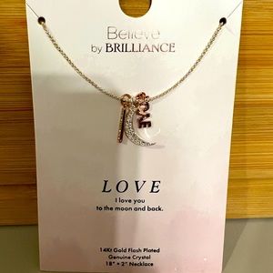 Rose gold & silver LOVE Necklace